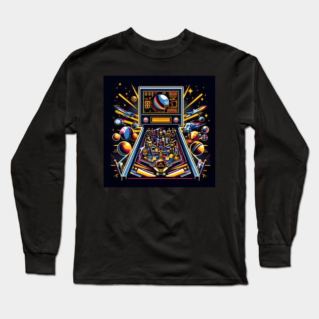 flipper - pinball flipper Long Sleeve T-Shirt by vaporgraphic